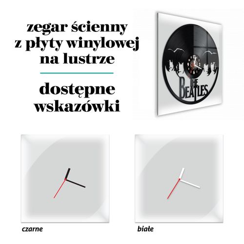 Zegar Ścienny z płyty winylowej na lustrze MUZYKA  48 wzorów 30x30 cm na Arena.pl