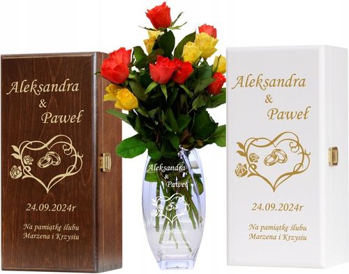 Wazon na kwiaty w pudełku z grawerem Prezent Dzień nauczyciela, na Arena.pl