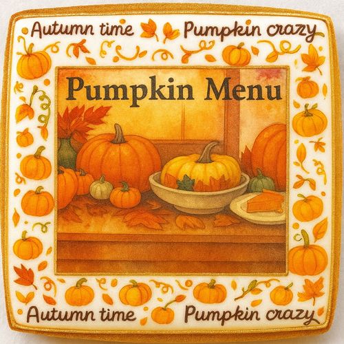 CIASTKO LUKROWANE PUMPKIN MENU ROZ.S  KWADRAT AT RĘCZNIE ROBIONE na Arena.pl