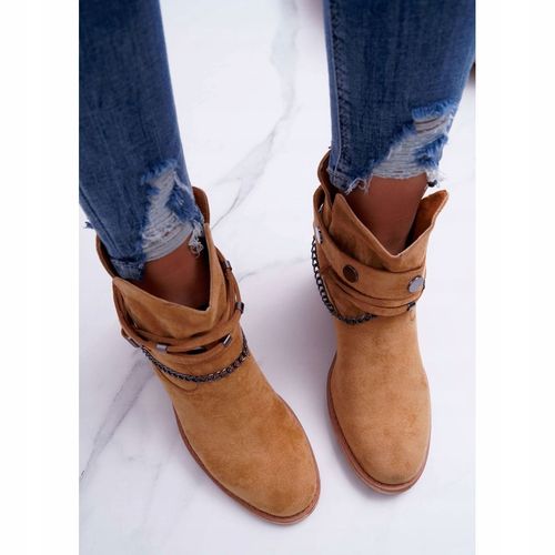 Damskie Botki Na Koturnie A3705 Camel r.38 na Arena.pl
