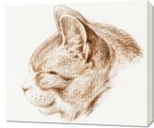 Obraz 70x60cm Szkic Kota 3, Jean Bernard Vintage do Salonu