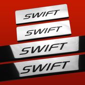 Listwa progowa SUZUKI SWIFT MK4 Stal nierdzewna 304 połysk z czarnymi liter