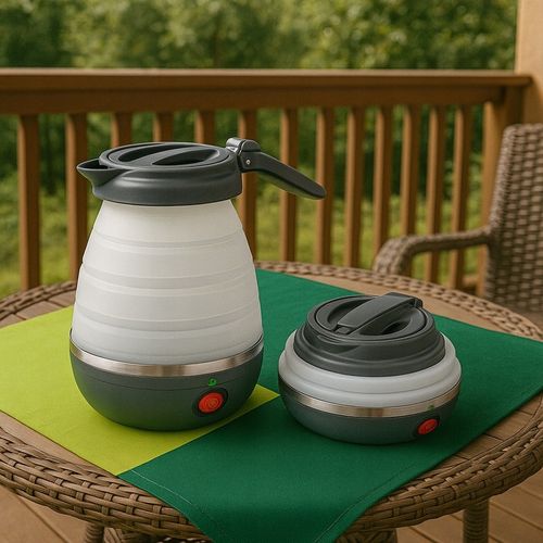 Czajnik Turystyczny Składany Silikonowy Szary AGD Drobne Do Kuchni 0,6L na Arena.pl