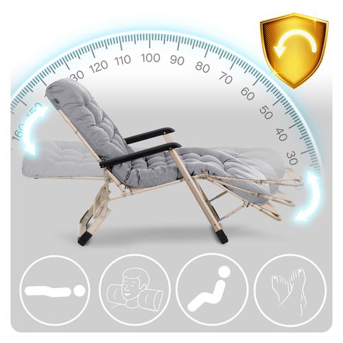 Leżak ogrodowy składany z poduszką Sofotel ChillWell zestaw 2 szt jasno szary na Arena.pl