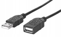 Kabel Przedłużacz USB 2.0 AM-AF 3 m Czarny
