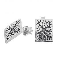 SREBRNE KOLCZYKI OKSYDOWANE PROSTOKĄTY SREBRO PRÓBY 925