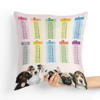 Poduszka z Pasami – Tabliczka Mnożenia Dla Dzieci Tył poduszki: - Brudny Róż