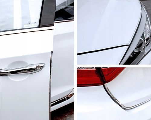 LISTWA OZDOBNA TAŚMA CHROM NA GRILL RANT DRZWI OSŁONA KRAWĘDZI SREBRNA 5 M na Arena.pl