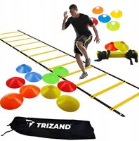 PROFESJONALNY ZESTAW PIŁKARSKI DRABINKA TRENINGOWA KOORDYNACYJNA + PACHOŁKI
