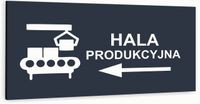 Tabliczka informacyjna ATRACYTOWA nierdzewna HALA PRODUKCYJNA NADRUK UV