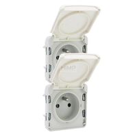 PLEXO55 Gniazdo podwójne pionowe 2x2P+Z BIAŁY/ ECRU 16A-250V~ Legrand 069643