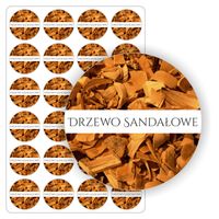 NAKLEJKI samoprzylepne kolorowe DRZEWO SANDAŁOWE olejki rękodzieło 5cm