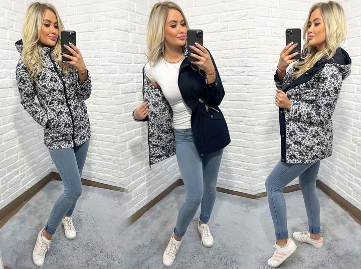 DWUSTRONNA PARKA kurtka Z KAPTUREM 3 KOLORY S zdjęcie 8