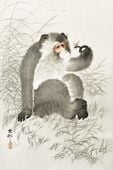 Plakat 40x60cm Monkey with Insect, Koson Japoński Vintage do Salonu