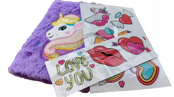 PAMIĘTNIK JEDNOROŻEC+ HAFT DIAMENTOWY DŁUGOPIS NOTESIK UNICORN SZKOLNY zdjęcie 10