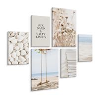Obrazy Do Salonu Sypialni PLAŻA Morze Ocean Muszle 90cm x 80cm