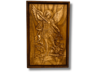 Archanioł Michał Płaskorzeźba Drewniana Obraz Ścienny Patron prezent 30