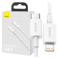 Kabel USB-C do Lightning Baseus Superior Series, 20W, PD, 1m (biały)