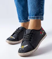 Czarne brokatowe espadryle Malia 36