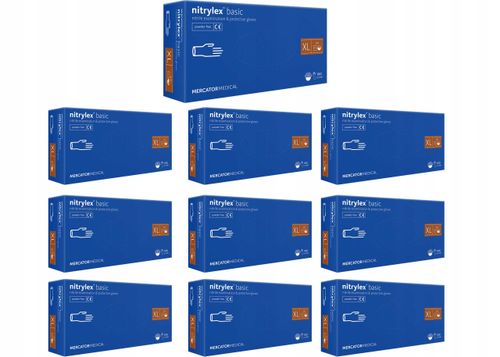 rękawice nitrylowe 100 szt. nitrylex basic dark blue 10-xl - 10 kpl. na Arena.pl