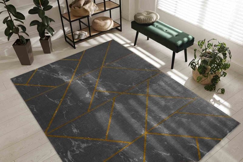 RUG/LU/ESTEMA/MARBLEGEO/GRAPHITE+GOLD/80x150 zdjęcie 2