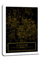 Chełm mapa złota - obraz na płótnie 40x50 cm