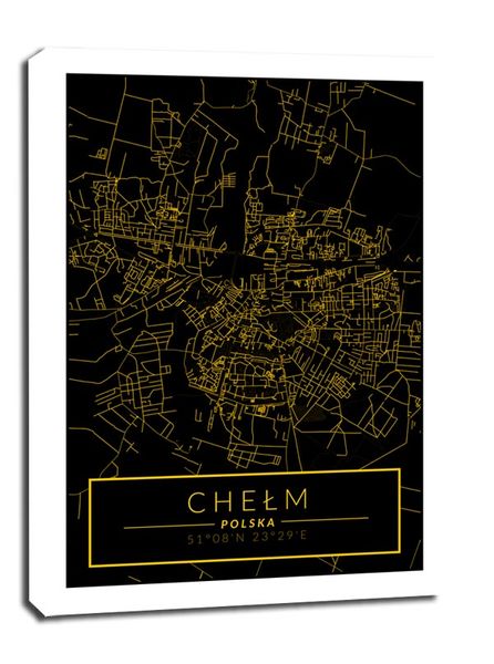Chełm mapa złota - obraz na płótnie 40x50 cm zdjęcie 1