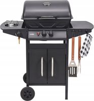 GRILL GAZOWY OGRODOWY BAVEN 2+1, 8KW Z POKRYWĄ SZAFKĄ PALNIK BOCZNY