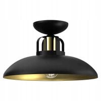 Lampa Sufitowa FELIX Czarny Złoty Metalowy Klosz 1xE27 30x16cm Wisząca Dom
