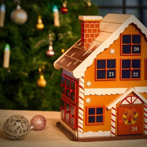 KALENDARZ DREWNIANY ADWENTOWY DOMEK OZDOBA ŚWIĄTECZNA na Arena.pl