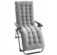 PODUSZKA NA LEŻAK OGRODOWY 165x50CM NA OGRÓD DUŻA PIKOWANA SZARA AG690E