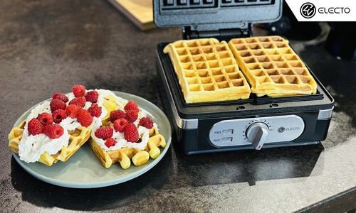 GOFROWNICA 2000W XXL 2 GOFRY Z REGULACJĄ TEMPERATURY PUSZYSTE GOFRY SOLIDNA na Arena.pl