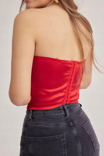 Skoropodobny czerwony top gorset z miekkiej lycry Meriluu na Arena.pl