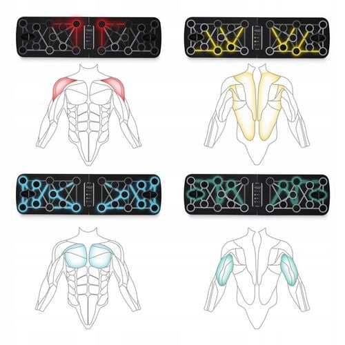 DESKA DO POMPEK PLATFORMA DO ĆWICZEŃ UCHWYTY WIELOFUNKCYJNA PUSH UP BOARD na Arena.pl