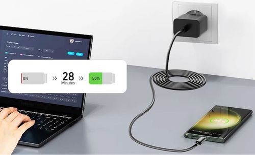 ULTRA SZYBKA ŁADOWARKA DO TELEFONU SAMSUNG KOSTKA PD 45W + KABEL USB-C 100W na Arena.pl