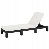 LEŻAK POLI RATTAN REGULOWANE OPARCIE MATERAC ŁÓŻKO