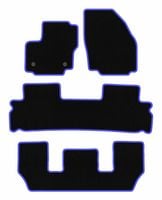 Dywaniki welurowe Ford Galaxy MK2 FL 2012-2015 7-os. czarno-niebieskie