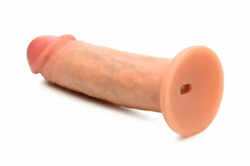 jock real skin 8" model wibracyjny, jasny, dual-density, silikon na Arena.pl