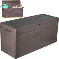 SKRZYNIA OGRODOWA NA BALKON TARAS SCHOWEK BOX BRĄZOWA IMITACJA DREWNA 280L