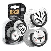 LOVI Smoczek uspokajający dynamiczny  SALT & PEPPER 6-18m