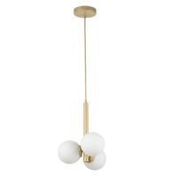 Wisząca lampa Perla 33605 Sigma bańki metalowa szklana biała złota