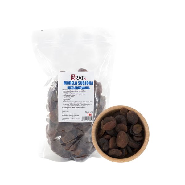Suszone morele niesiarkowane 1kg zdjęcie 1