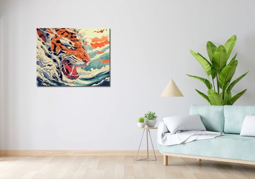 Obraz 90x70cm Tygrys Na Fali na Arena.pl