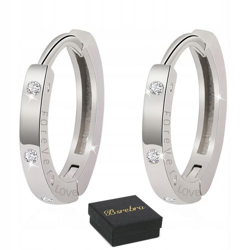 Kolczyki Srebrne PRÓBA 925 KOŁA OBRĘCZE SREBRO KÓŁKA z Cyrkoniami Damskie na Arena.pl