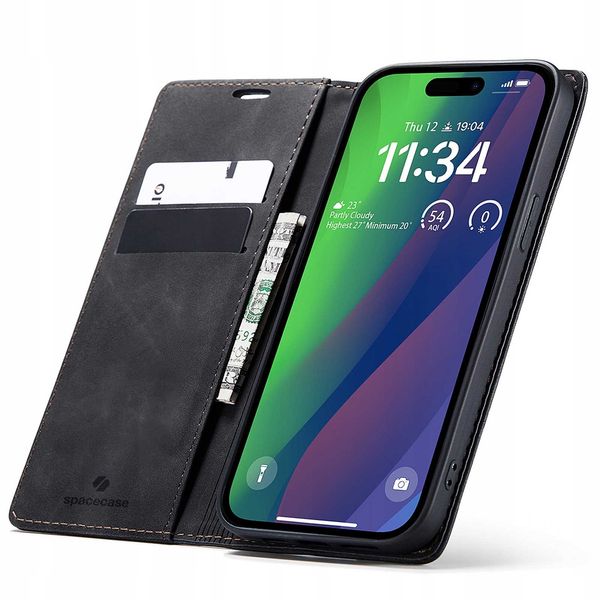Spacecase Wallet Iphone 15 Plus Black zdjęcie 1