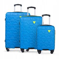 PUCCINI Zestaw WALIZEK Podróżnych Duża Średnia Kabinowa 3w1 ABS ABS018 7