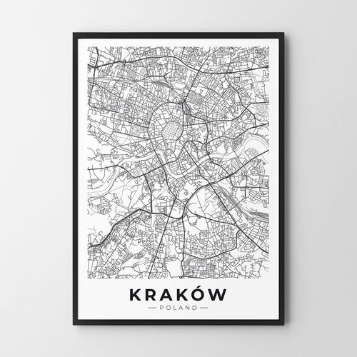 Plakat mapa plan miasta Kraków 61x91 cm na Arena.pl