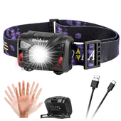 Akumulatorowa latarka czołowa Rebel 3W LED czujnik ruchu ładowanie USB