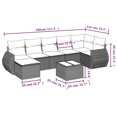 8-cz. zestaw wypoczynkowy do ogrodu, z poduszkami, brązowy na Arena.pl