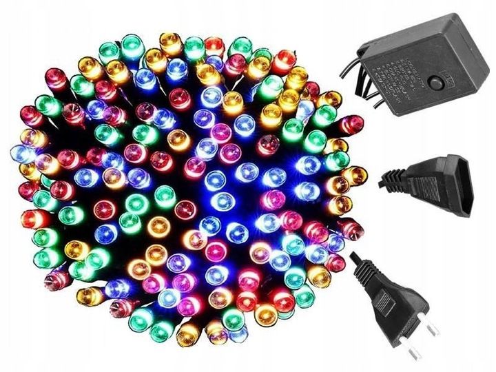 Lampki choinkowe LED 500 8 programów dodatkowe gniazdo multikolor zdjęcie 2